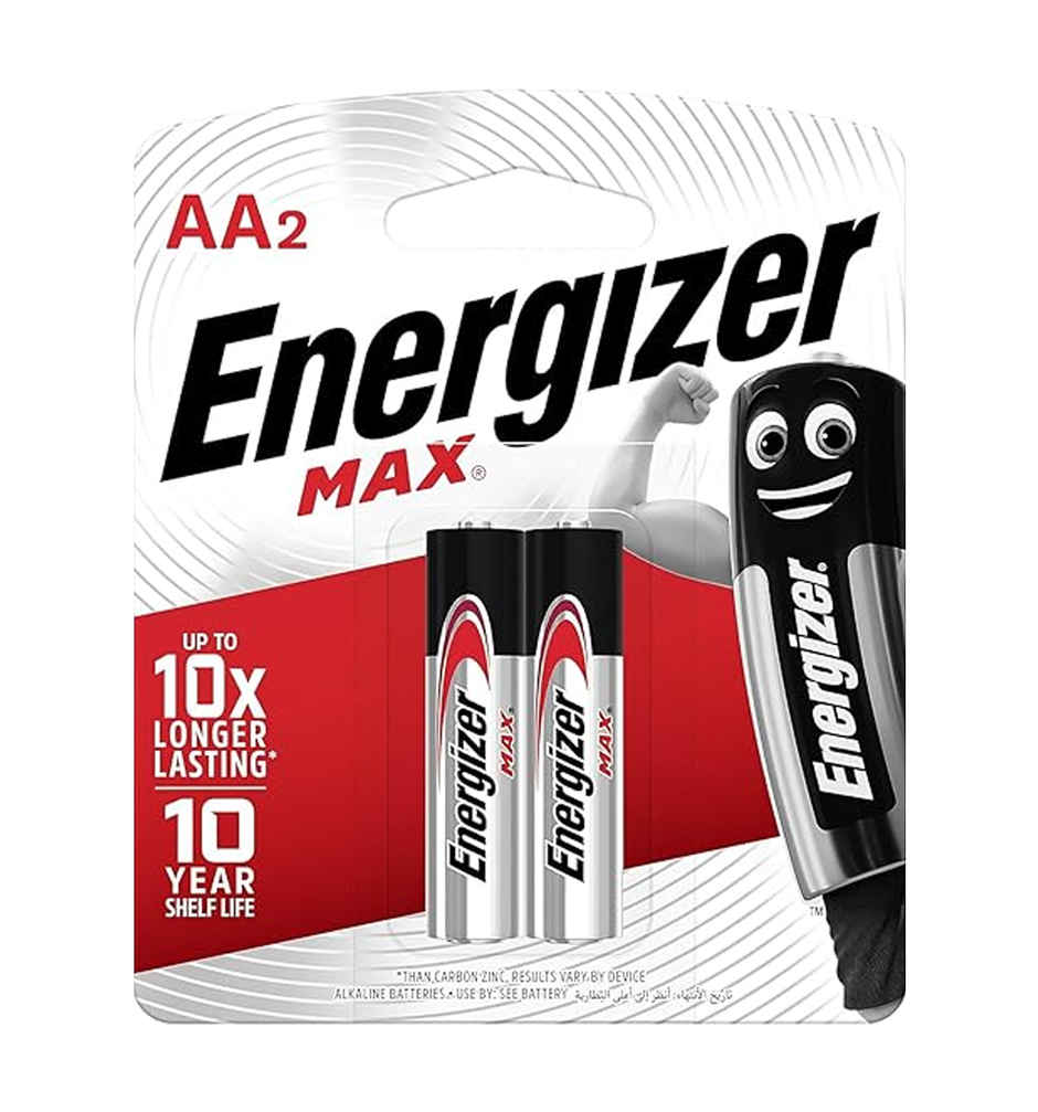 Energizer Max Alkaline Batteries - AA (Pack Of 2)